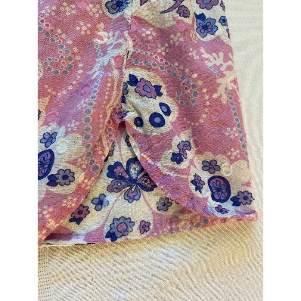 Talbots Petite XLP Pink Floral Button-Up Shirt Textured Polka Dot Boho Cottage - Picture 14 of 14